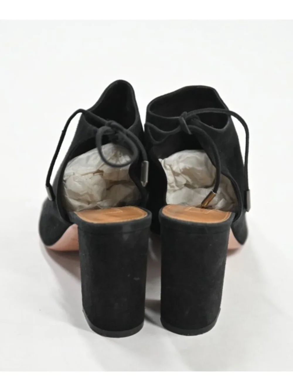 Aquazzura Noa Sandal 85 in Black Suede